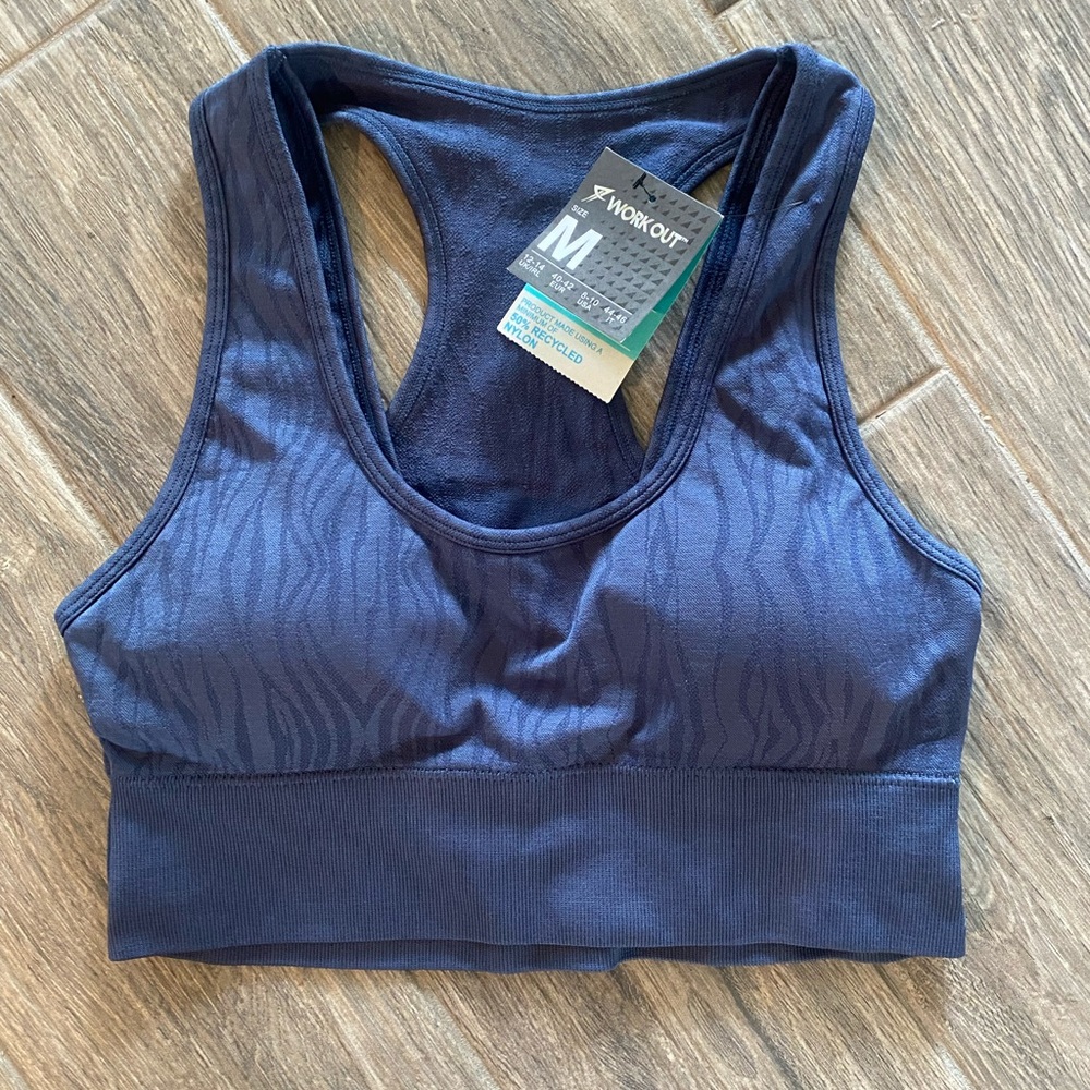Women's Seamless Racerback Sports Bra - Blue NWT PRIMARK Size 8/10 Padded